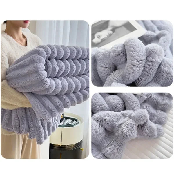 Artificial Rabbit Plush Autumn Warm Blankets For Beds Soft Coral Fleece Sofa Throw Blanket Comfortable Thicken 5 Experience unparalleled comfort with our LuxeCozy Plush Autumn Blanket. Made from premium coral fleece, it's perfect for home, travel, or anywhere you desire