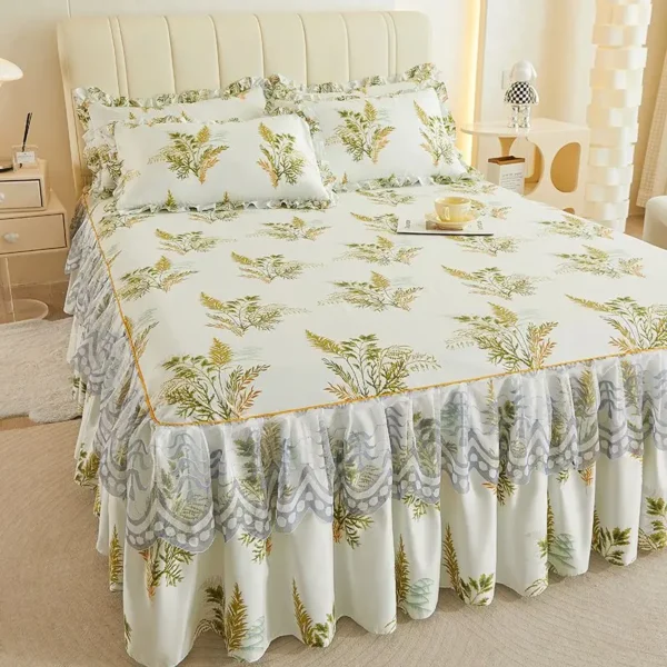 Bed Sheets Flat Lace Bedroom Printing Twin Queen Full Size Nordic Style Skin friendly Non slip 3 Elevate your bedroom decor with our Lace-Printed Nordic Style Flat Bed Sheet. Crafted from premium materials, it offers luxurious comfort and timeless elegance.