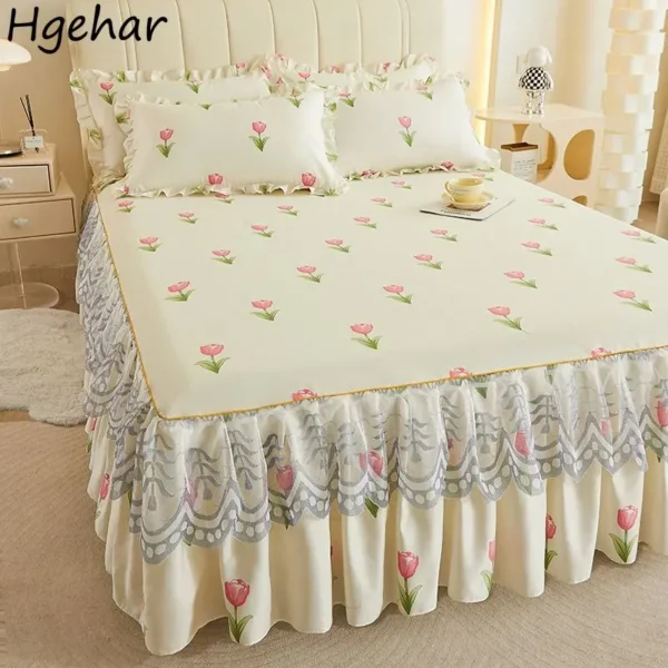 Bed Sheets Flat Lace Bedroom Printing Twin Queen Full Size Nordic Style Skin friendly Non slip Elevate your bedroom decor with our Lace-Printed Nordic Style Flat Bed Sheet. Crafted from premium materials, it offers luxurious comfort and timeless elegance.