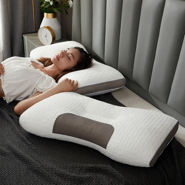 Cervical Orthopedic Neck Pillow Help Sleep And Protect The Pillow Neck Household Soybean Fiber SPA Massage 2 Experience tranquil sleep with our Cervical Support Orthopedic Neck Pillow. Promotes proper alignment and offers multi-functional massage relief.