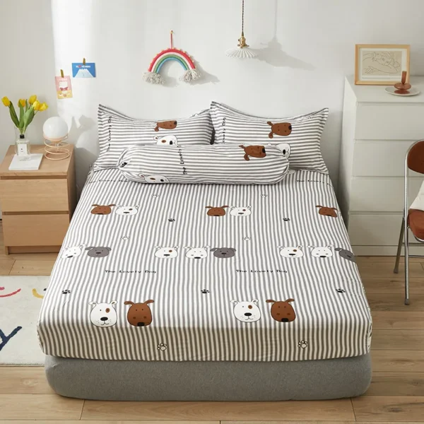 Kuup Bed Mattress Fitted sheet King Queen Size sheet All around Elastic Rubber Band Non slip 1 Elevate your sleep with our Kuup Cartoon Fitted Bed Sheet. Premium fabric, 300 thread count, charming patterns, snug fit for King & Queen mattresses.