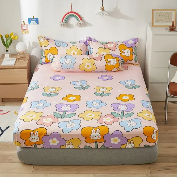 Kuup Bed Mattress Fitted sheet King Queen Size sheet All around Elastic Rubber Band Non slip 3 Elevate your sleep with our Kuup Cartoon Fitted Bed Sheet. Premium fabric, 300 thread count, charming patterns, snug fit for King & Queen mattresses.