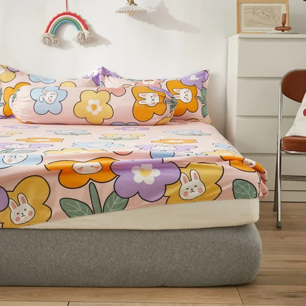 Kuup Bed Mattress Fitted sheet King Queen Size sheet All around Elastic Rubber Band Non slip 5 Elevate your sleep with our Kuup Cartoon Fitted Bed Sheet. Premium fabric, 300 thread count, charming patterns, snug fit for King & Queen mattresses.