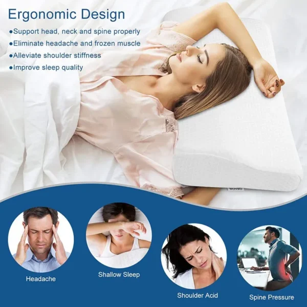 Memory Foam Bed Orthopedic Pillow Neck Protection Slow Rebound Memory Pillow Butterfly Shaped Health Cervical Neck 1 Experience blissful sleep with Memory Foam Bed Orthopedic Pillow. Butterfly-shaped design offers neck support and alleviates pressure points for restful nights