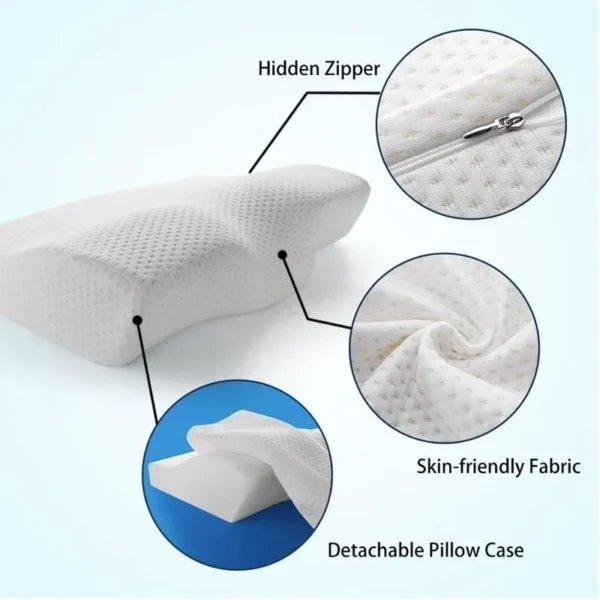 Memory Foam Bed Orthopedic Pillow Neck Protection Slow Rebound Memory Pillow Butterfly Shaped Health Cervical Neck 3 Experience blissful sleep with Memory Foam Bed Orthopedic Pillow. Butterfly-shaped design offers neck support and alleviates pressure points for restful nights