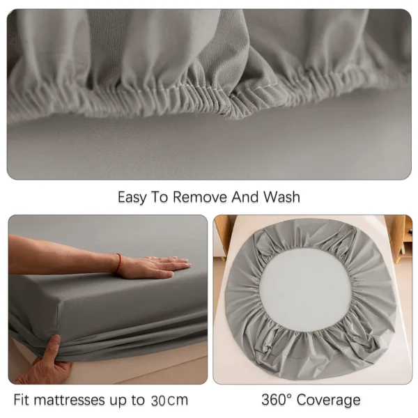 100 Waterproof Mattress Covers Protector Adjustable Non slip Bed Fitted Sheet With Elastic Band for Queen 2 Ensure your mattress stays clean and dry with our Adjustable Non-Slip Waterproof Mattress Topper. Featuring a 100% waterproof design and elastic band with adjustable fit for queen and king beds in various sizes.