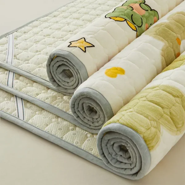 Cute Milk Velvet Cartoon Mattress Foldable Soft Bed Sheet Fall Winter Warm Student Dormitory Bedroom Quilted 1 Stay warm and cozy in your student dormitory with this Cartoon Foldable Mattress Back to School. Perfect for fall and winter, it provides softness and warmth to enhance your dormitory bedroom during the colder months.