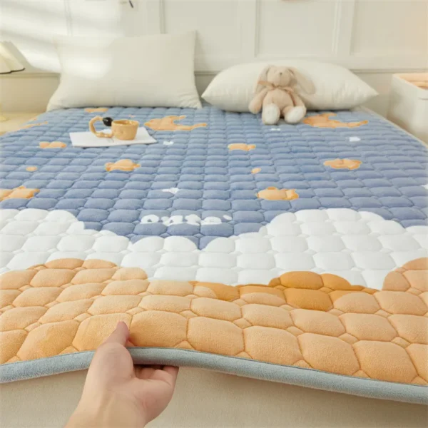 Cute Milk Velvet Cartoon Mattress Foldable Soft Bed Sheet Fall Winter Warm Student Dormitory Bedroom Quilted 3 Stay warm and cozy in your student dormitory with this Cartoon Foldable Mattress Back to School. Perfect for fall and winter, it provides softness and warmth to enhance your dormitory bedroom during the colder months.