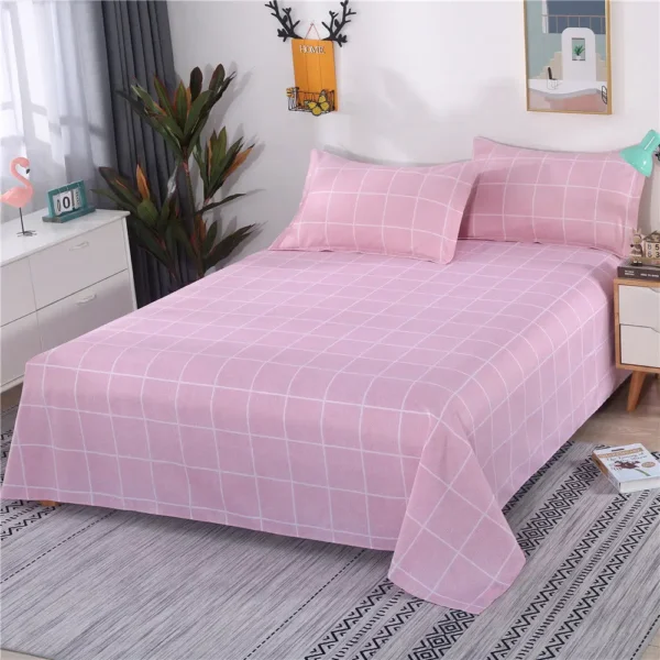 Flat Sheet Bedding Home Textile Adults Bed Cover Plaid Comfortable Anti Mites Students Dormitory Single Bedspread 4 Upgrade your student dormitory with this comfortable plaid single bedspread. Designed for student living, it provides both style and protection against allergens for a healthier sleeping environment.