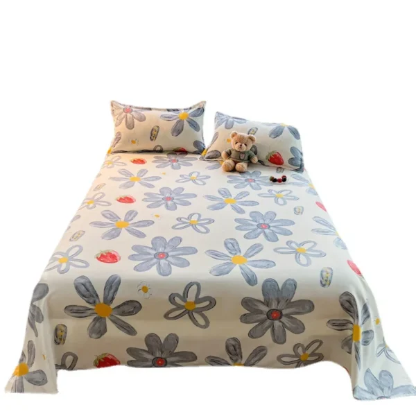 Luxurious Moisturizing Cotton Soft and Cozy Floral Printed Single Piece Bed Sheet for Students Dormitory Add a touch of luxury to your student dormitory with this floral printed single piece bed sheet. Crafted from moisturizing cotton, it offers softness and coziness for a comfortable night's sleep.