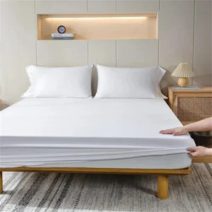 Polyester Fiber Mattress Cover with Elastic Bands Non Slip Adjustable Mattress Covers for Bed Smooth Breathable 1