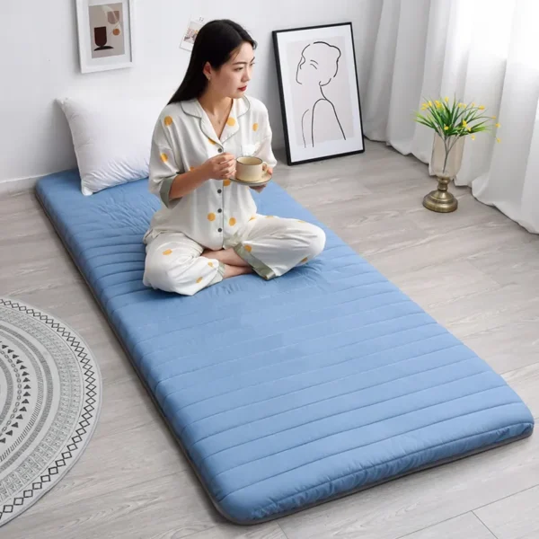 Student Mattress Single Dormitory Soft Mattress Household Sponge Mattress Folding Floor Sleeping Mattress Tatami Rental Bedding 2 Ensure a comfortable sleep in your student dorm with this soft mattress. Made from high-quality sponge material, it's perfect for floor sleeping and can be easily folded for storage.