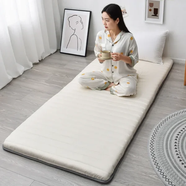 Student Mattress Single Dormitory Soft Mattress Household Sponge Mattress Folding Floor Sleeping Mattress Tatami Rental Bedding 3 Ensure a comfortable sleep in your student dorm with this soft mattress. Made from high-quality sponge material, it's perfect for floor sleeping and can be easily folded for storage.