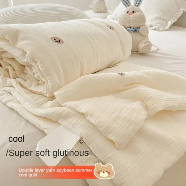 Summer Ice Cool Thin Quilt Comforter Soft Air Conditioning Quilt Duvet Blanket Bed 150 Single Bed 2 Stay cool and comfortable with our Summer Ice Cool Thin Quilt Comforter. Perfect for single beds, this soft air conditioning quilt provides the ideal balance of breathability and comfort for a restful night's sleep.