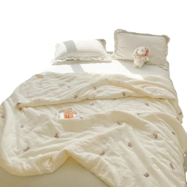 Summer Ice Cool Thin Quilt Comforter Soft Air Conditioning Quilt Duvet Blanket Bed 150 Single Bed 5 Stay cool and comfortable with our Summer Ice Cool Thin Quilt Comforter. Perfect for single beds, this soft air conditioning quilt provides the ideal balance of breathability and comfort for a restful night's sleep.