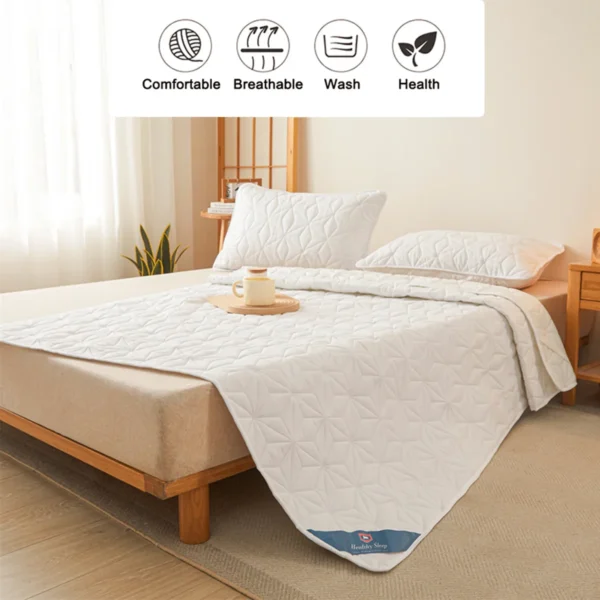 Waterproof Mattress Protector Breathable Noiseless Mattress Cover Pad with 4 Elastic Corner Straps Fits up to 3 Protect your mattress with our Breathable Noiseless Waterproof Mattress Topper. Featuring 4 elastic corner straps, this pad fits mattresses up to 40 cm deep, providing reliable protection without compromising breathability or noise levels.