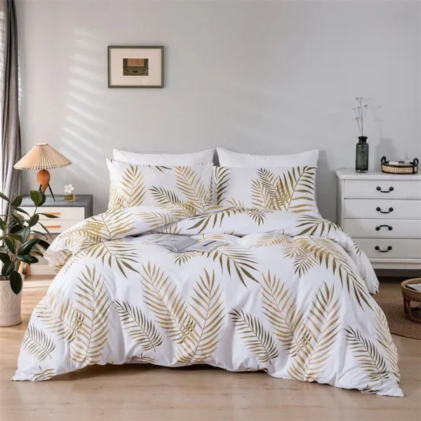 Modern Style Gold Print Queen Duvet Cover Set Soft Comfortable Single Double Bedding Set Twin King 1 Revitalize your bedroom with our Modern Style Gold Print Queen Duvet Cover Set. Experience unparalleled comfort and style with this soft and luxurious bedding ensemble. Elevate your sleep sanctuary effortlessly.