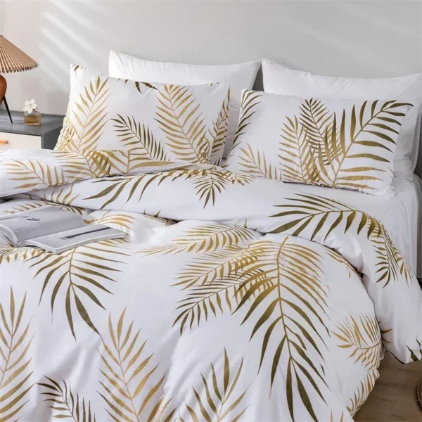 Modern Style Gold Print Queen Duvet Cover Set Soft Comfortable Single Double Bedding Set Twin King 2 Revitalize your bedroom with our Modern Style Gold Print Queen Duvet Cover Set. Experience unparalleled comfort and style with this soft and luxurious bedding ensemble. Elevate your sleep sanctuary effortlessly.