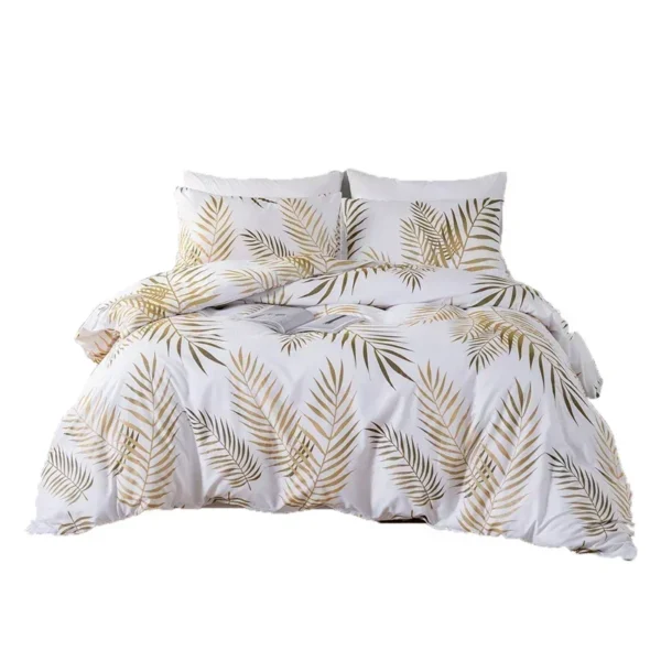 Modern Style Gold Print Queen Duvet Cover Set Soft Comfortable Single Double Bedding Set Twin King 5 Revitalize your bedroom with our Modern Style Gold Print Queen Duvet Cover Set. Experience unparalleled comfort and style with this soft and luxurious bedding ensemble. Elevate your sleep sanctuary effortlessly.